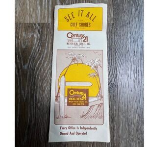 Century 21 Real Estate Map Brochure Unisex OS White Gulf Shores Alabama Vintage